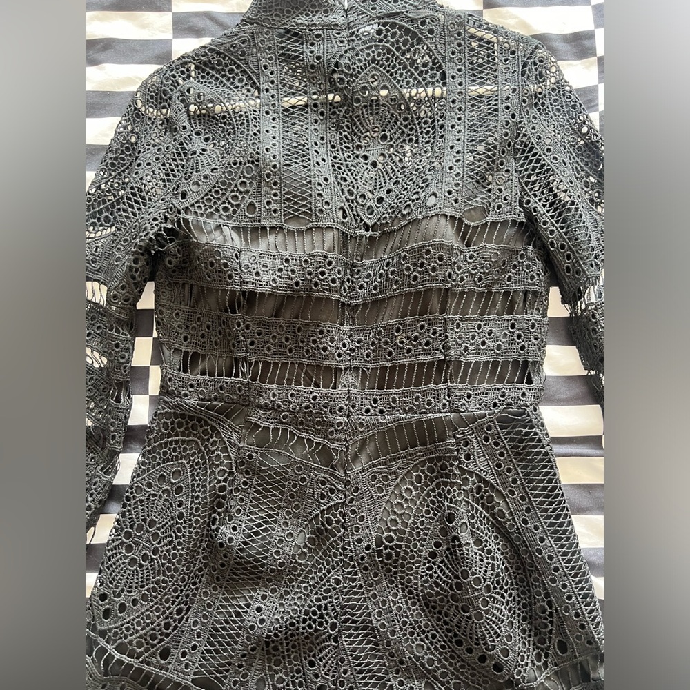 Blithe Large Black Crochet Romper - image 8